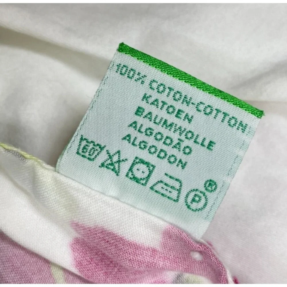 Manuel Canovas France Pillowcase White Pink Green Floral Standard